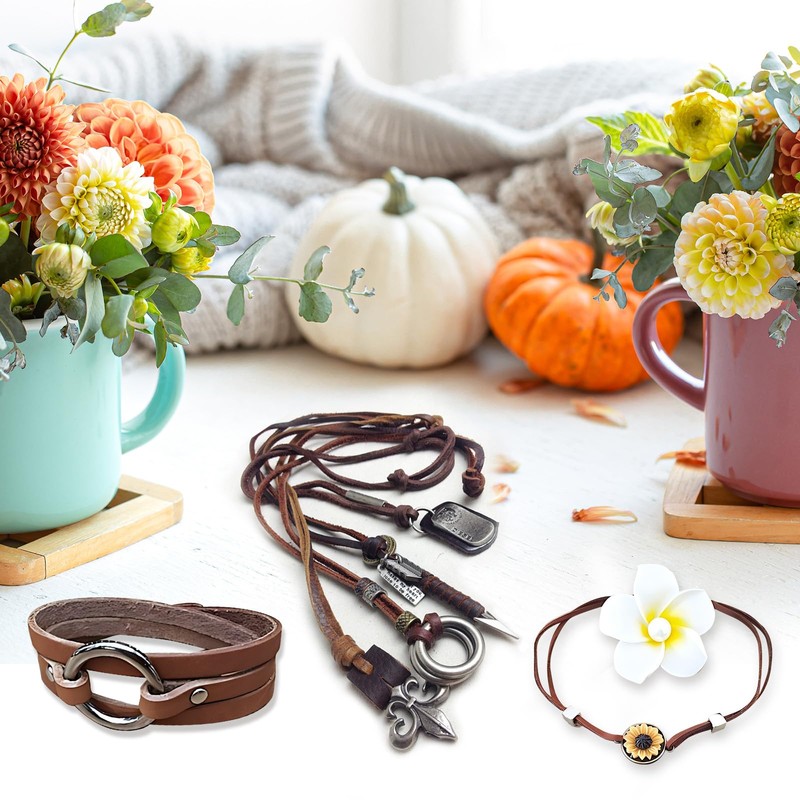 yumcute Genuine Leather Necklace Cord,Leather Cord, Bracelet Making String, Leather