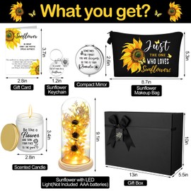Paterr 7 Pcs Sunflower Gift for Women Birthday Gifts Sunshine Sunflower Gift Baskets Get Well Soon Gifts for Women Mom Grandma Sister Friends