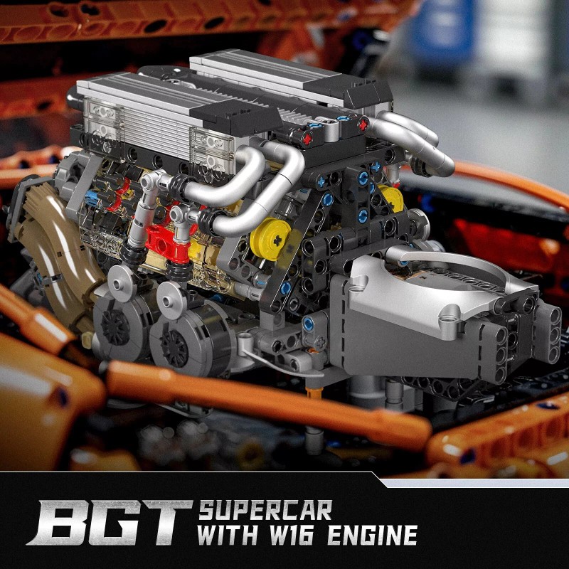 Mould King 10131 W16 Engine Motor Double V8 Cylinder Building