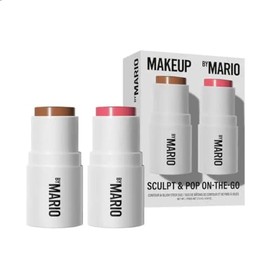 Makeup By Mario Sculpt & Pop On the Go Duo Contour and Blush Stick - Medium/Pale Petal - Warm Golden/Soft Pink