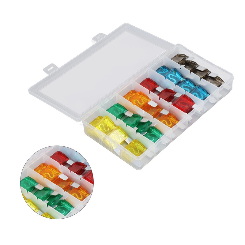 24PCS Car Blade Fuses Zinc Alloy Fuse Assortment Set Automobile