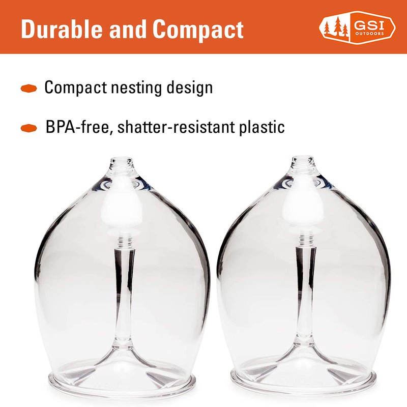 GSI Outdoors Nesting Red Wine Glass Set for Compact Storage