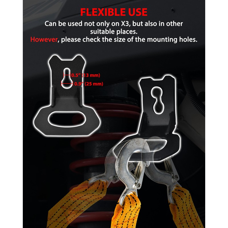 SLORIMOD Tie Down Brackets Hooks for Can Am Maverick X3
