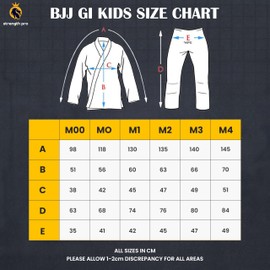 Strength Pro Brazilian Jiu Jitsu Gi and Martial Arts Uniform, Lightweight Preshrunk Grappling BJJ Gi for Kids, Training Gi (Size M1, White, 300 gsm)