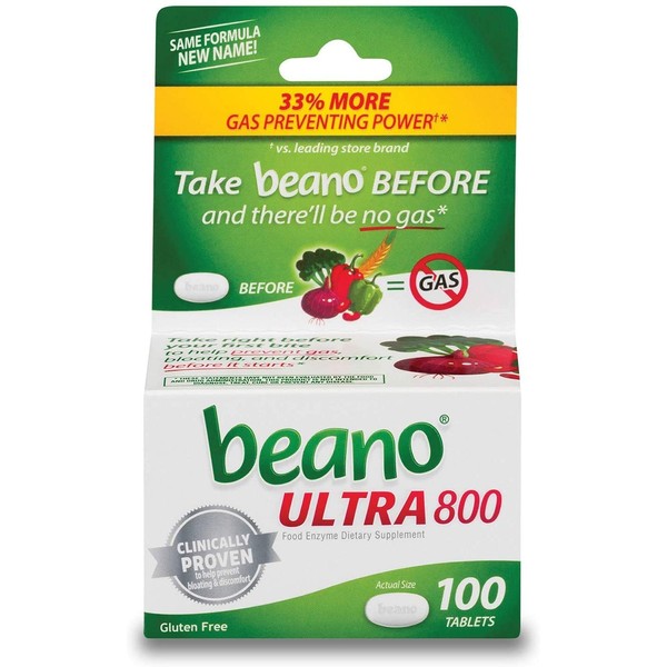 Beano Food Enzyme Dietary Supplement Tablets, 100 Tablets