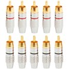 tunghey 10Pack RCA Plug Connectors Coaxial Cable Audio Adapter Gold