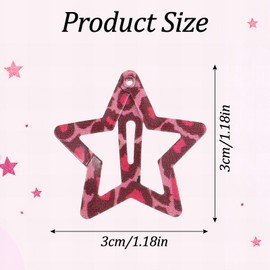 16 Pcs Star Hair Clips Snap Hair Barrettes,Y2k Hair Accessories,Star & Water Drop Hairs Barrettes, Non-Slip Leopardstar Clips For Thin Thick Hairs,Cute Metal Snap Clip For Women