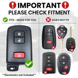 Heavy-Duty Key Fob Case Replacement for Toyota Tacoma 16-23, Tundra 20-21, & 4 Runner 20-21 - Rugged Key Protector - Shockproof & Scratch-Resistant - Secure Fit (White, Purple Screws)