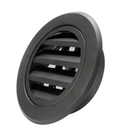 Hon&Guan 6 Inch Soffit Vent, Aluminum Exhaust Bathroom 6'' Wall Vent Cover with Built-in Fly Screen Mesh for Bathroom Kitchen Office (Black ø150mm)