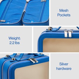 ETOILE - Large Twin Cosmetic Case Cobalt - Dual Compartment Cosmetic Beauty Organizer & Toiletry Case