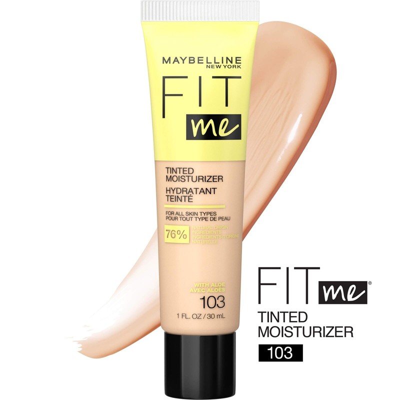 Maybelline Fit Me Tinted Moisturizer, Natural Coverage, Face Makeup, 103,