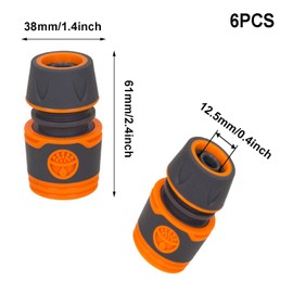 Ktnyl 6 Piece Garden Hose Connection Set, Hose Connector, Hose Coupling 1/2 Inch, Hose Coupling Accessories, for Pipe Connecting Garden Tools