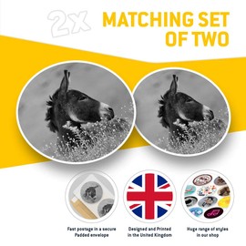 2 x 7.5cm Vinyl Stickers - Cute Brown Donkey Farm Animals Cool Decals 41331