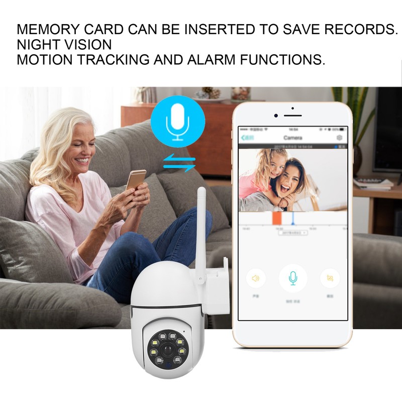 Wireless Camera Night Vision 360° 2.4G 1080P 2 Way Audio