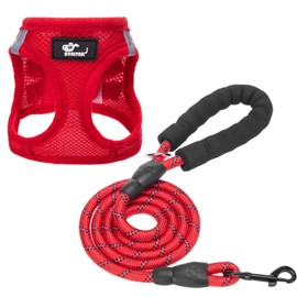 KOOLTAIL Breathable Dog Harness for Puppy, Adjustable No Pull Step-in Vest Harness with Reflective Leash for Small Dogs and Cats Walking