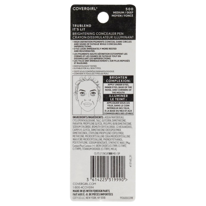 COVERGIRL Trublend It's Lit Concealer, Medium/Deep D1-D5, 0.10 Ounce
