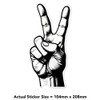 Large 210mm 'Peace Sign Hand Gesture' Permanent Sticker Decal for