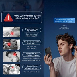 FOLAI Ear Wax Removal Kit,HD Ear Scope Ear with Camera,WiFi Wireless Ear Cleaner with App Control and 6 Ear Scoops,Waterproof Ear Camera Otoscope for 1Phone /1pad/ Adults(white)