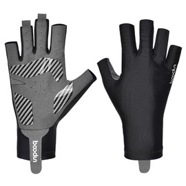Fishing Gloves, UV Protection, For Spring and Summer, Thin, Breathable, Unisex, Anti-Slip (L, Black)