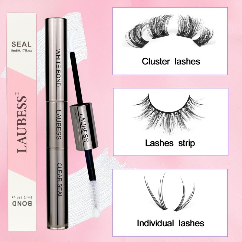 Lash Bond and Seal Lash Glue Waterproof LAUBESS 2-in-1 Cluster