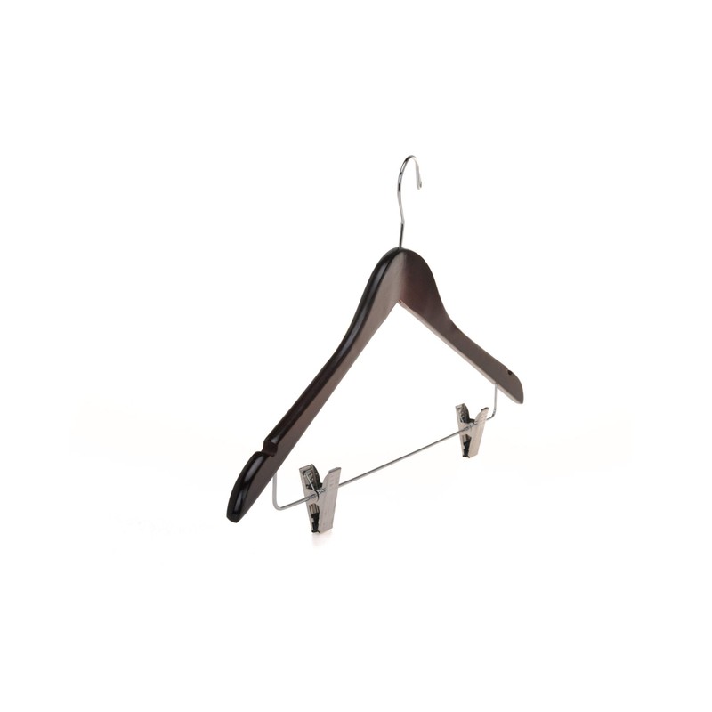 Quality Wooden Skirt Hangers with Clips Smooth Solid Wood Pants