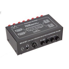 [Compatible with Headphones (6.3 & 3.5)] 2 in ⇔ 2out Speaker Amplifier Selector/Switcher with Earphone Volume Function *Banana Plug Terminal Type [WV-01SP]