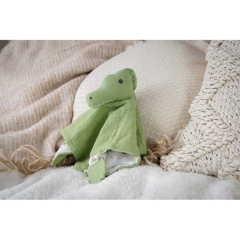 Tikiri 8598304 Natural Rubber Crocodile Comforter for Babies and Children