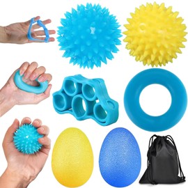 Hand Trainer, Finger Trainer, Pack of 6, Finger Trainer Ball, Hedgehog Ball, Soft Kneading Ball, Stress Ball, Kneading Ball for Hands Therapy, Osteoarthritis Training, Grip Strengthening, Relieves