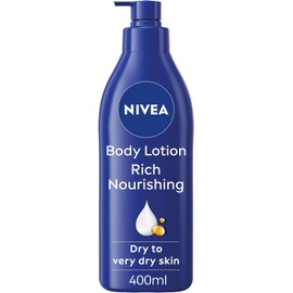 NIVEA Rich Nourishing Body Lotion (400ml) – 72H Deep Hydration with Almond Oil, Ideal for Dry Skin