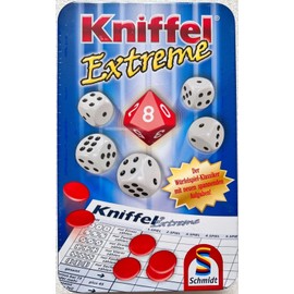 Schmidt Spiele 51296 Kniffel Extreme Travel Game in Metal Tin