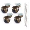Multibao 4xPcs 1.5 Inch Ball Castor Wheel 40mm Antique Swivel