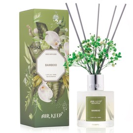 Airkeep Reed Diffuser Set,3.38 fl oz (100 ml) - Bamboo Oil Diffusers with 8 Reed Sticks, Home Fragrance Reed Diffuser for Bathroom Shelf Decor