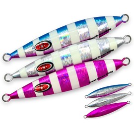 Great Ocean Slow Jig Set (3 Pack (Blue & Pink, Silver, Pink), 7.1 oz (200 g)