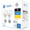 GE Basic LED Light Bulbs, 100 Watt, Daylight, A19 (2