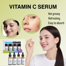 Age Defying Serum 4 Pack with Vitamin C, Retinol and Hyaluronic Acid - Lightening Spots and Brightening Skin Tone，Boost Skin Collagen, Hydrate & Plump Skin, Night Cream for Women Anti Aging