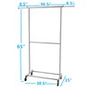 Simple Trending Double Rod Clothing Garment Rack, Rolling Clothes Organizer