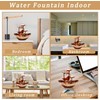 Resin Bronze Lotus Leaf Tabletop 4-Tier Fountain with Waterfall for