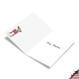 NobleWorks - Christmas Greeting Card with 5 x 7 Inch Envelope, Funny Paper Dog Note (1 Card) - Holiday Dog Antics - Santa Ate It C2918GXSG