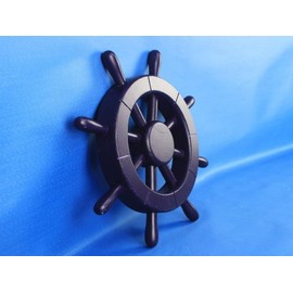 Hampton Nautical Dark Blue Ship Wheel, 12"