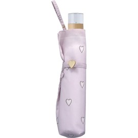Wpc. 7712-012-002 7712-002 Automatic Opening and Closing Rain Umbrella, Charmy Heart Umbrella, Mini Pink, Ladies, 19.7 inches (50 cm), For Rain or Shine, Heart Pattern, Pastel Color, Clear Handle,