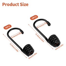 20 PCS Bungee Cord Hooks, 1/4 3/8 Inch Plastic-Coated Bungee Shock Cord Hook, Bungee Cords with Hooks, Suitable for Rowing, Camping, Awning, and Outdoor Enthusiasts (Black)