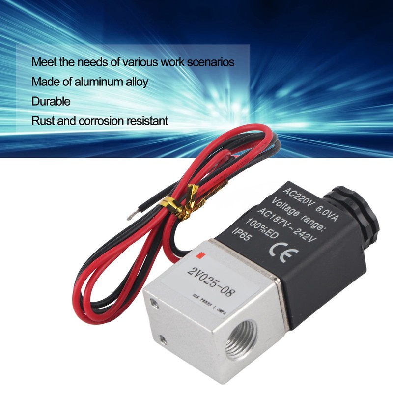 Solenoid Valve 2 Position 2 Way Aluminum Alloy Normally Closed