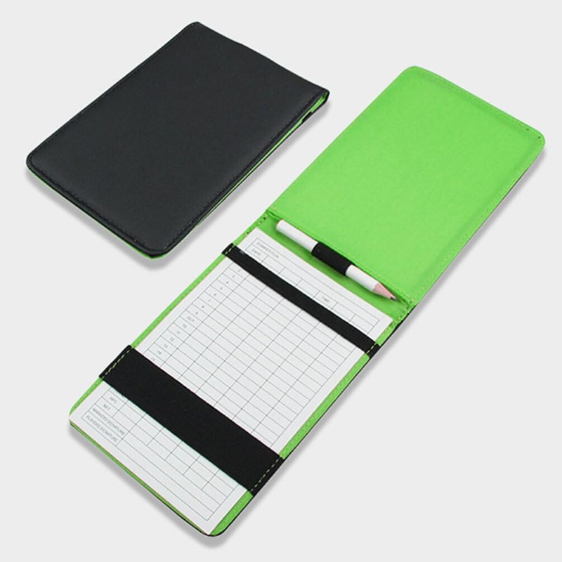 Baluue 1set Golf Scorecards Holder Pu Leather Golf Scoring Book