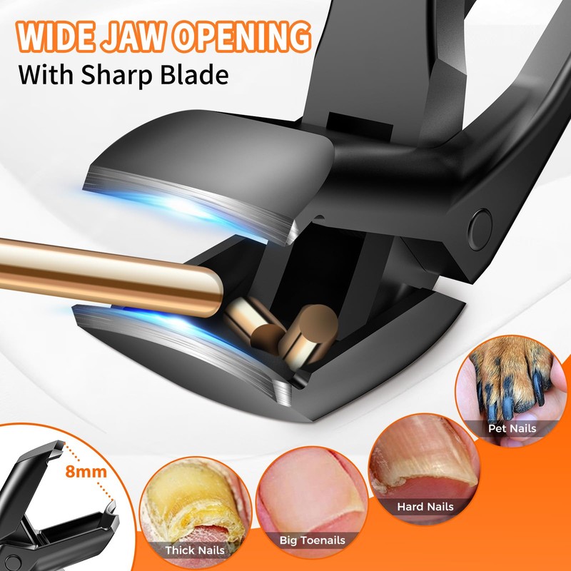 Toenail Clippers for Thick Nails for Seniors, Angled Head Ergonomic