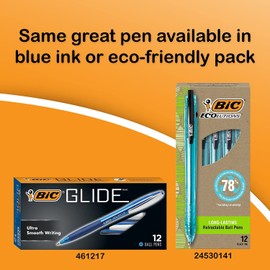 BIC VCG11BK Atlantis Original Retractable Ballpoint Pen, Black Ink, Medium, 1mm, Dozen