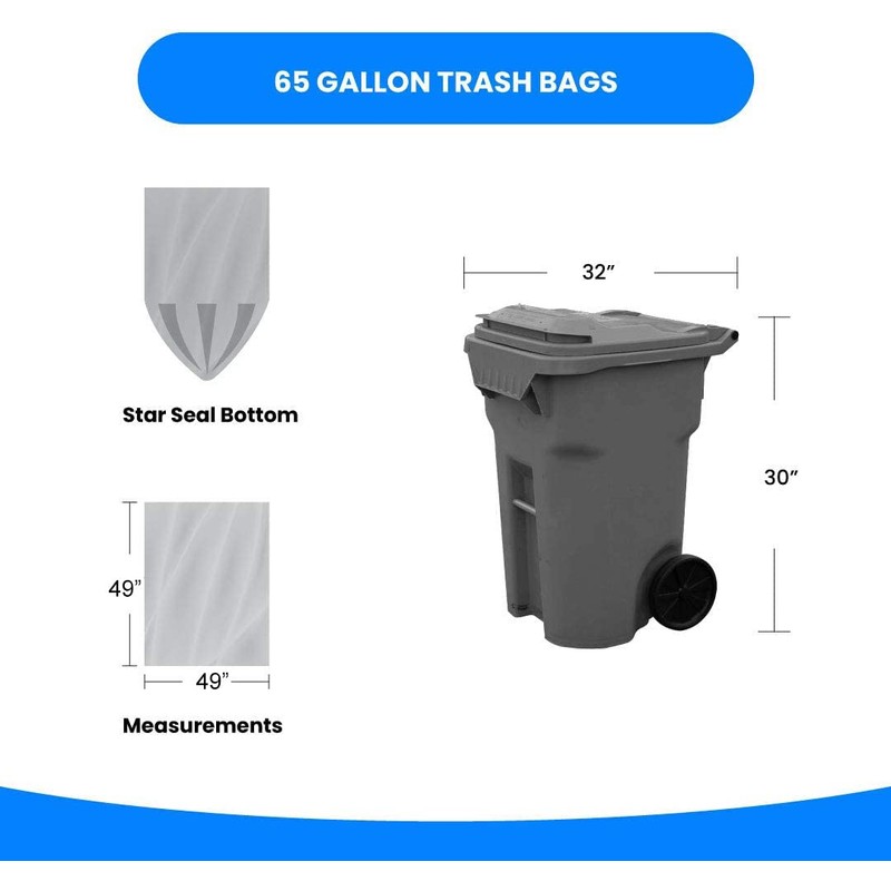 Reli. SuperValue 65 Gallon Trash Bags | 120 Count |
