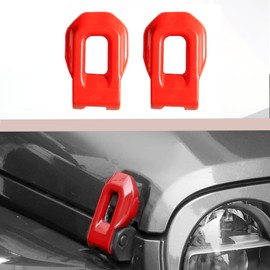 JL Hood Latches Engine Buckle Bonnet Fastener Engine Protction Cover Trim Fit for 2018-2024+ Jeep Wrangler JL JLU Gladiator JT 4xe Exterior Accessories Red