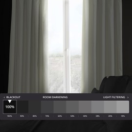 HPD Half Price Drapes Cotton True Blackout Curtains 96 inches long Solid Thermal Insulated Window Treatment Curtain 50 X 96 (1 Panel), PRCT-BO01B-96, Fresh Popcorn