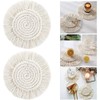 Geieold 5Piece Macrame Handmade Cotton Coasters Woven Coaster for, Boho
