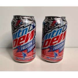 Mountain Dew Freedom Fusion Lemonade Peach Flavor Limited Edition - 2 Can Sample